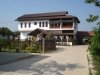 Modern house close to rice paddy