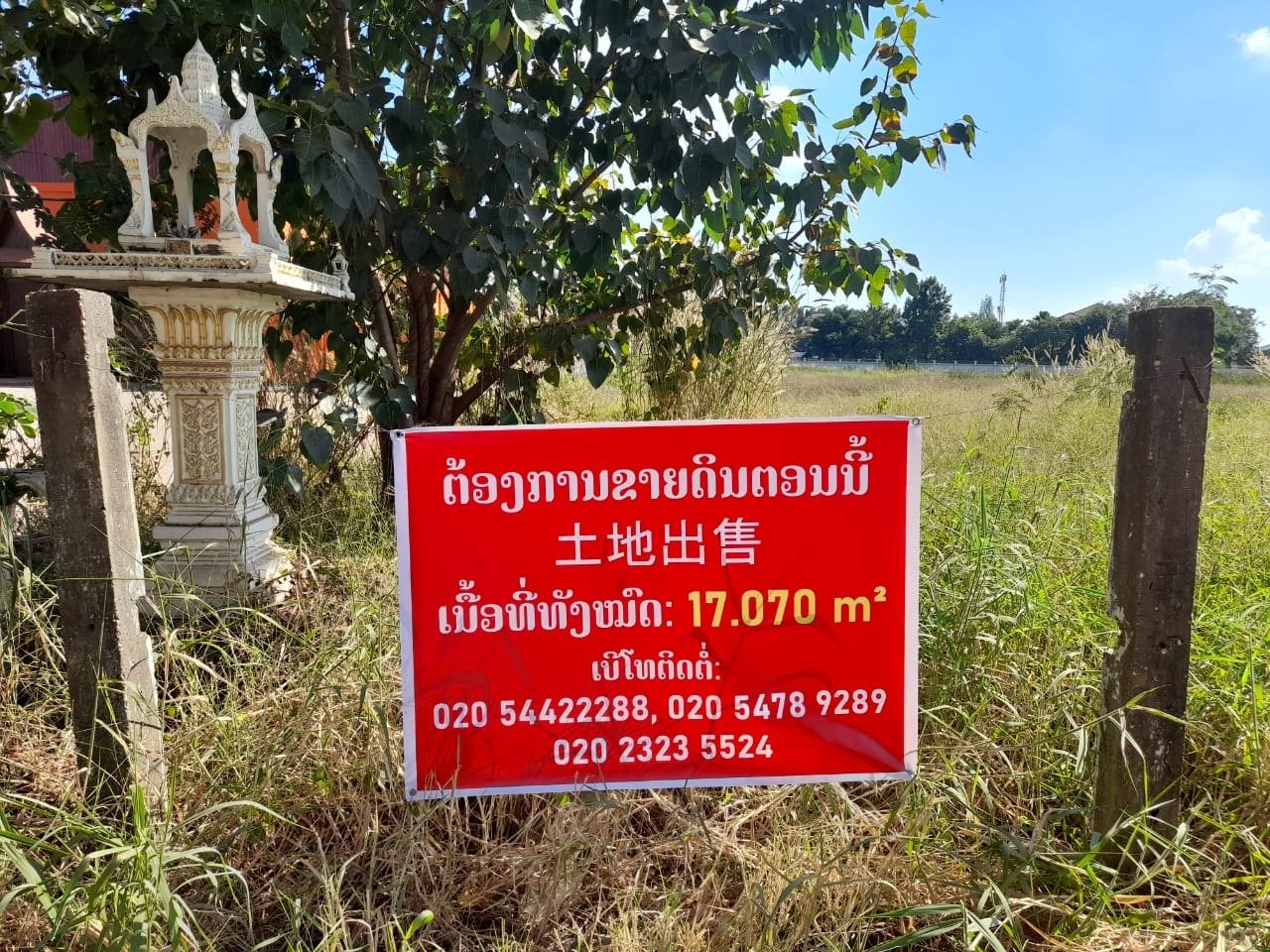 Land-for-sale2 ID: 4586-Large land by concrete road near Xangphueak convention hall for sale.