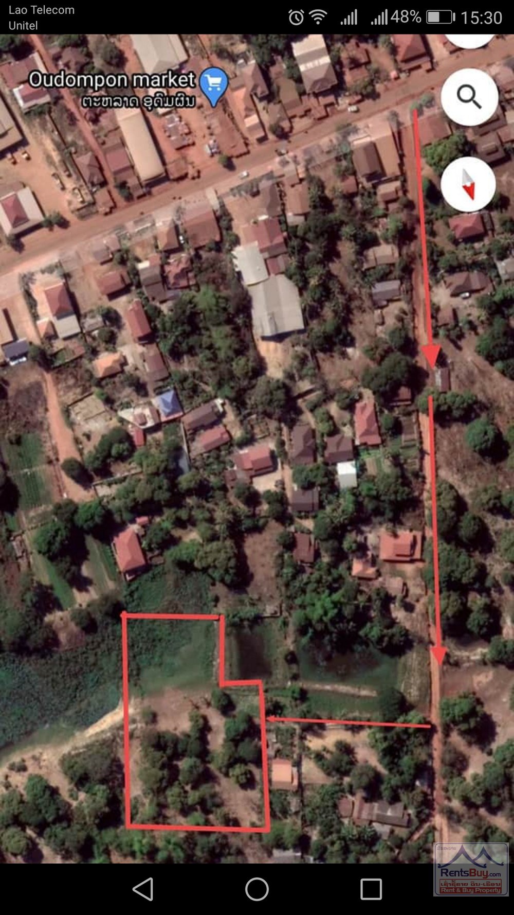 ID 4662 – Agricultural land by the lake in Oudomphone Village from 200m pave road