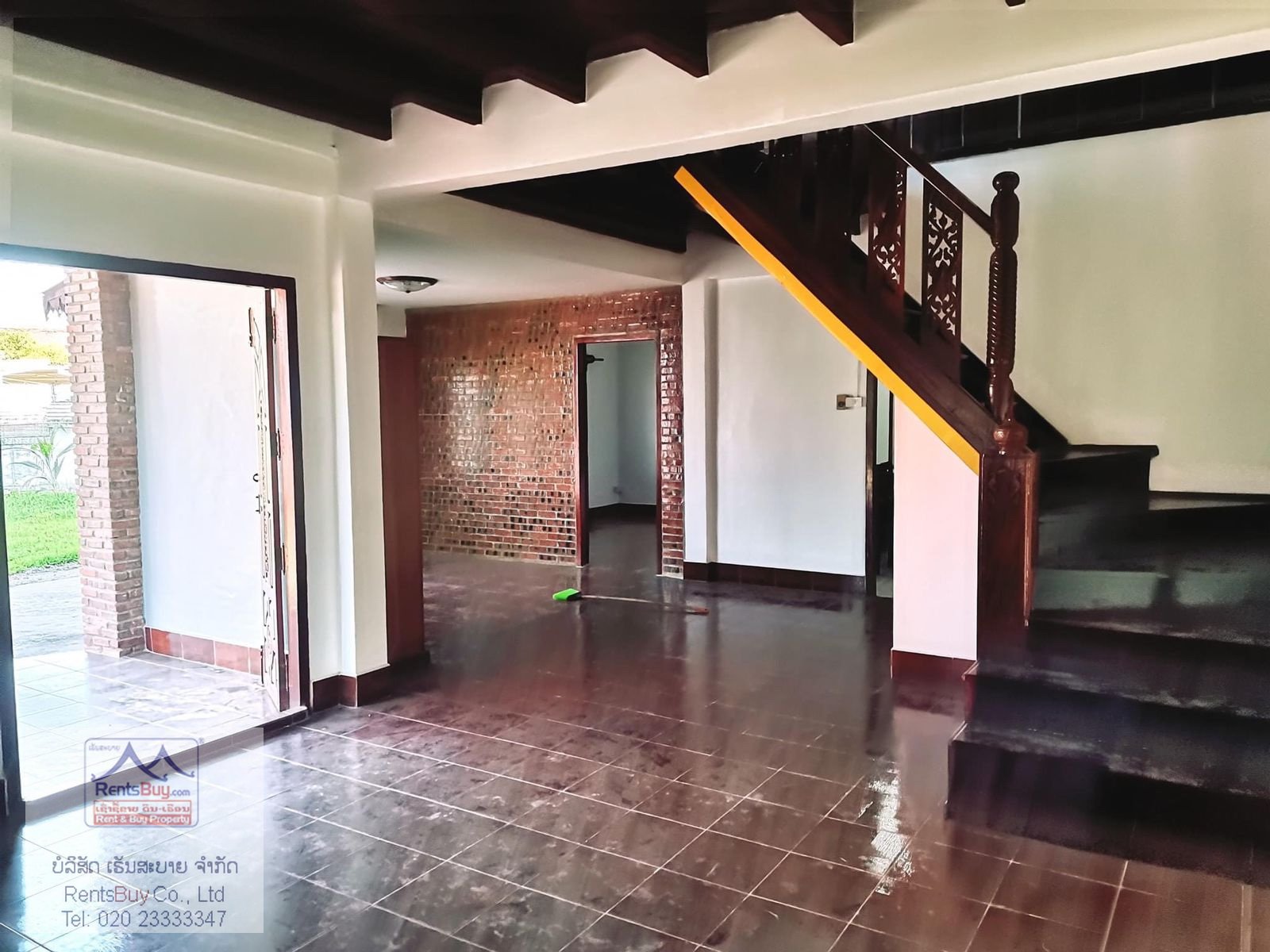 5343-Two storey Lao Style House for rent near Russian Embassy