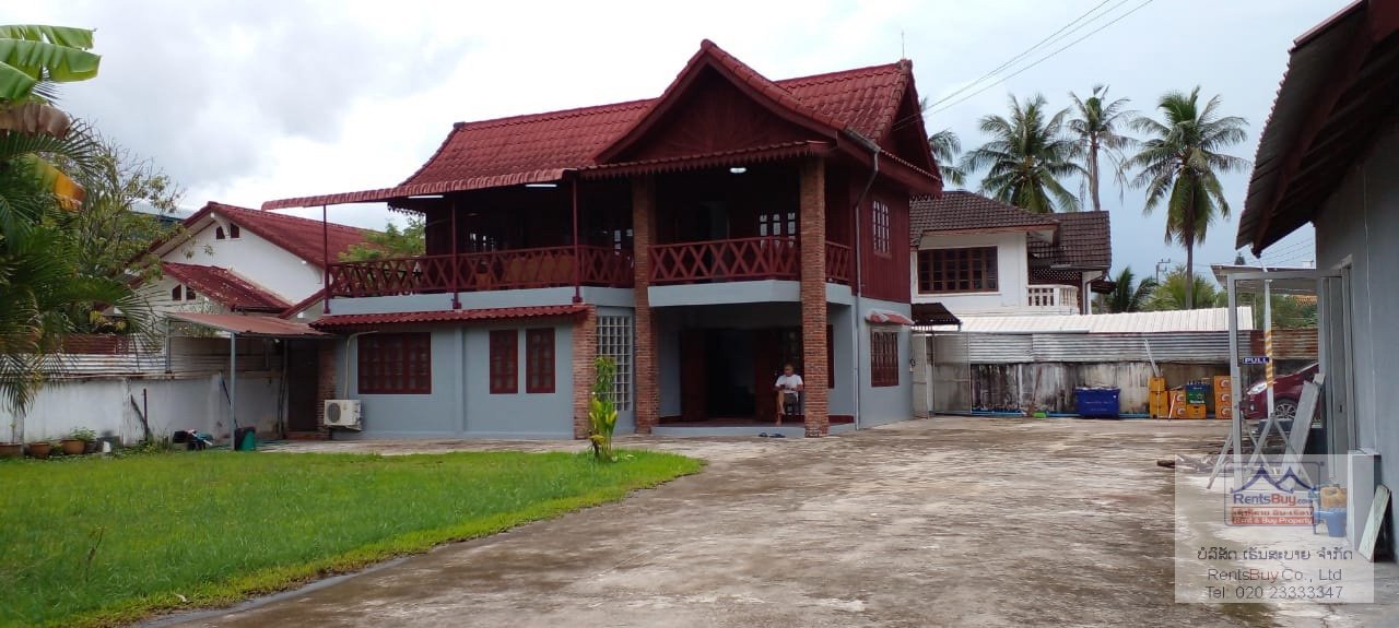 5343-Two storey Lao Style House for rent near Russian Embassy