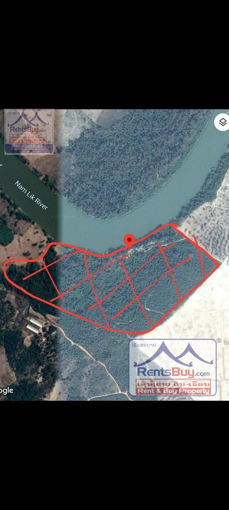 land for sale_1 5330-20 hectares agricultural land for sale by Nam Ngum River in Pakngeum District.
