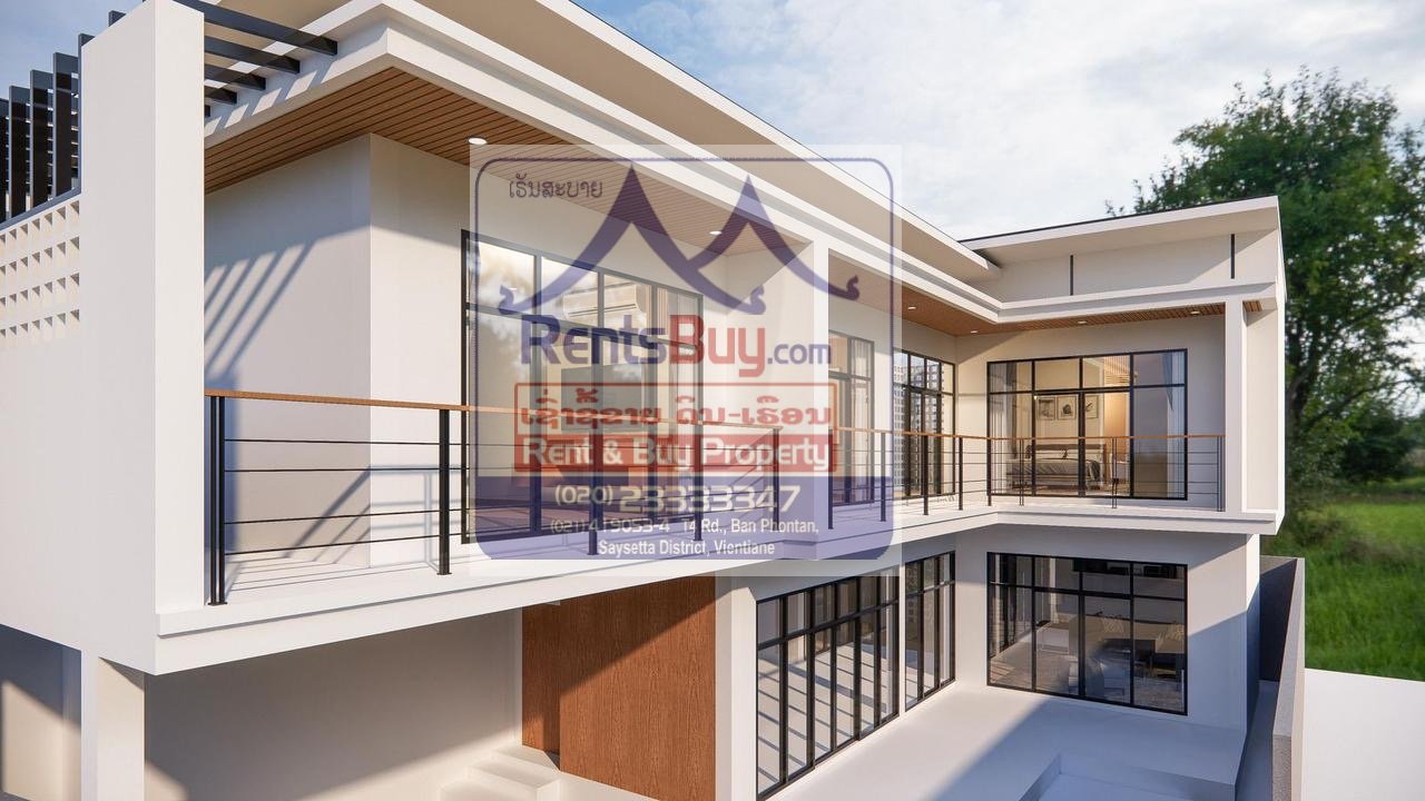 6535-Modern 6-Bedroom House for Rent in That Luang Spacious & Stylish Living