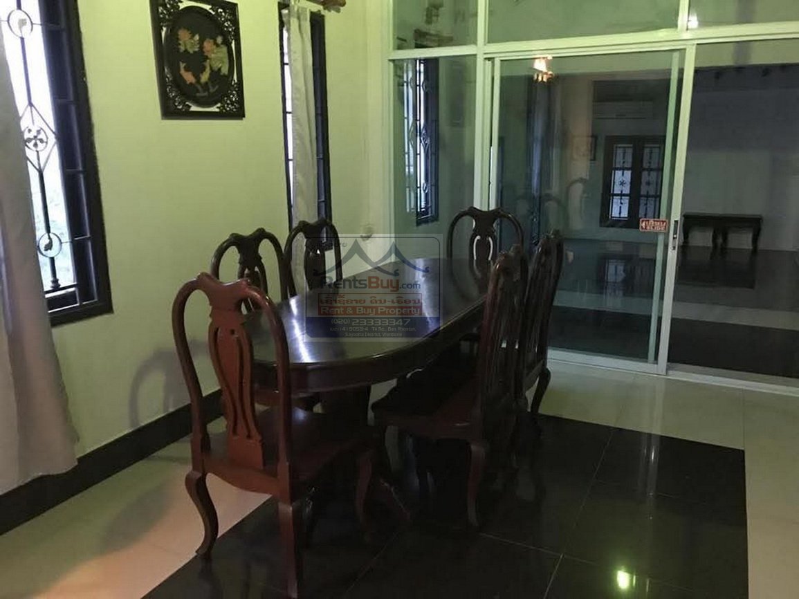 6570-Elegant 4-Bedroom, 5-Bathroom Fully Furnished Home for Rent in Prime Xaysettha District, Vientiane
