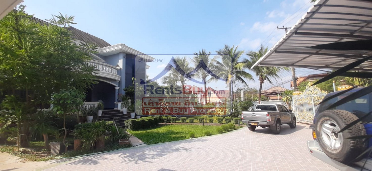 6612-Spacious 6-Bedroom Furnished Villa for Rent in Thongkang area, Sisattanak – Ideal for Families or Diplomats