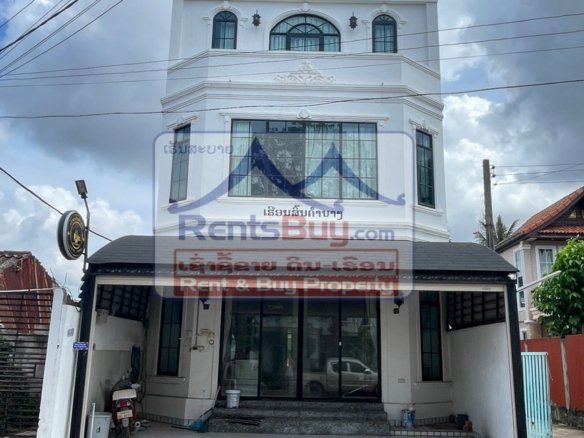 6617-Elegant 3-Story shophouse for Rent Near Patuxay – Ideal for Living or Business
