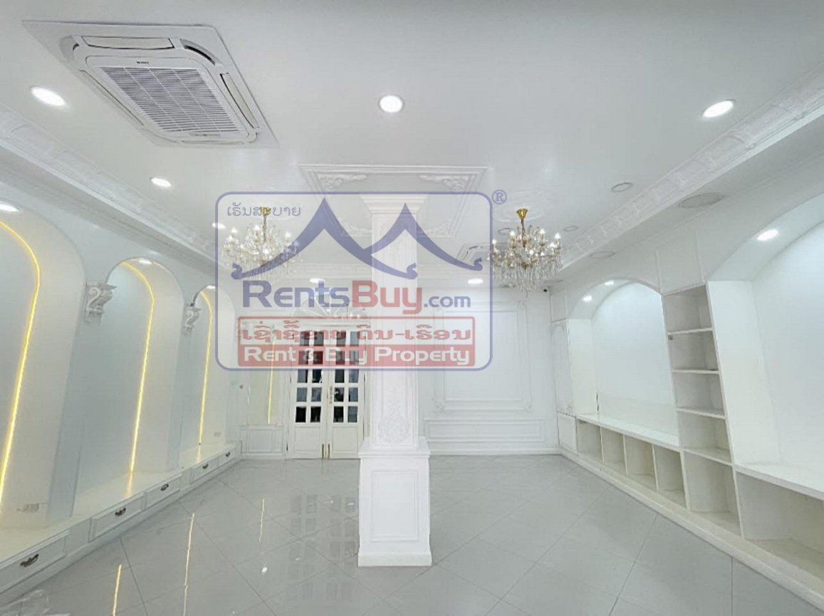 6617-Elegant 3-Story shophouse for Rent Near Patuxay – Ideal for Living or Business