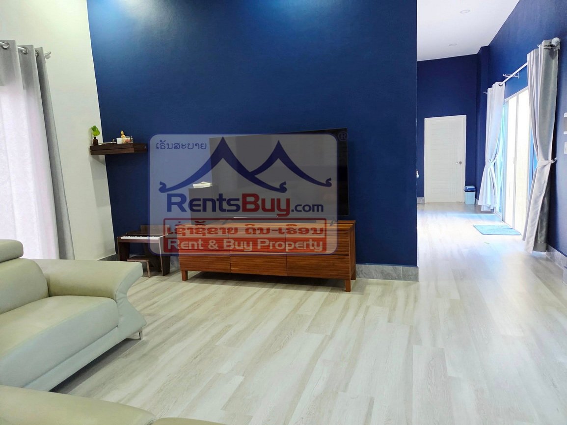 6629-Elegant 4-Bedroom Home Near That Luang Market – Spacious, Secure & Fully Furnished