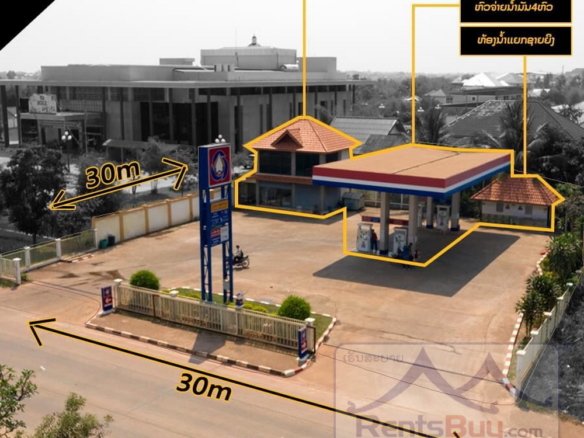 6625-Rare Investment: Operating Gas Station with Residential Villa on 450-Year Road, Vientiane