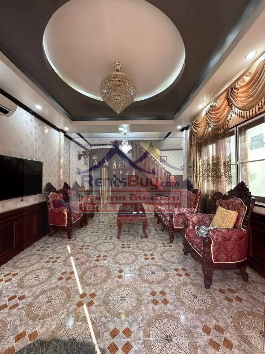 Houseforrent01 6717-Elegant 6-Bedroom Residence for Rent Near Panyathip International School, Sisattanak District