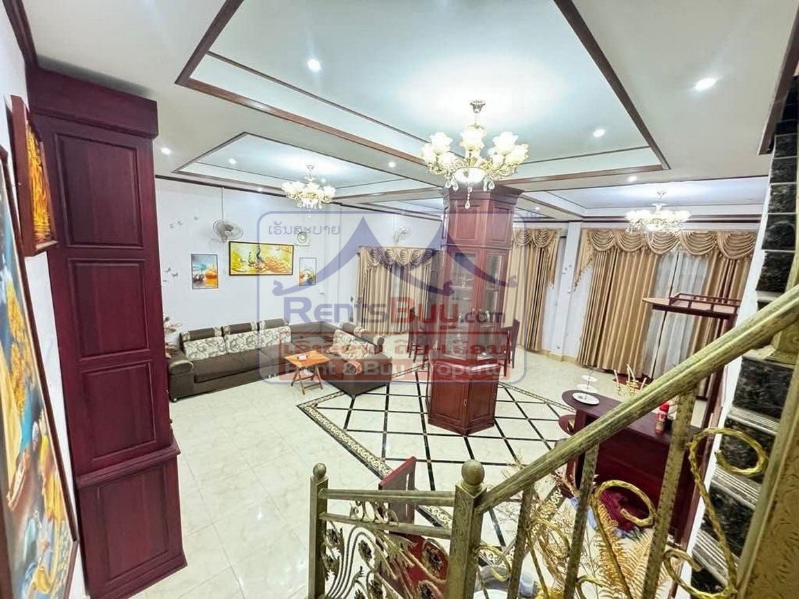houseforrent01 6714-Fully Furnished 3-Bedroom House for Rent Near Latthasavong Hotel and View Mall, Vientiane