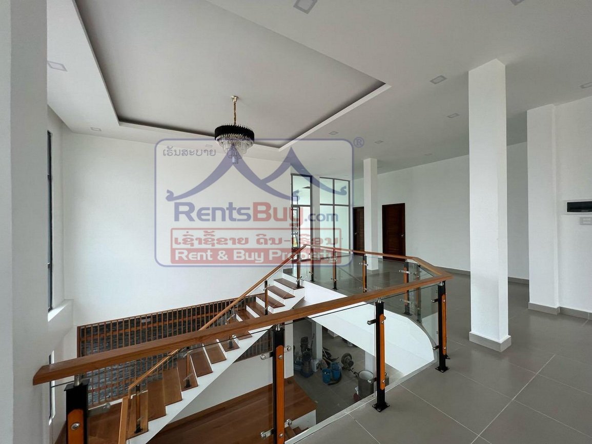 houseforrent04 6653-Modern 2-Story Villa with Guesthouse & Gym – Prime Vientiane Location