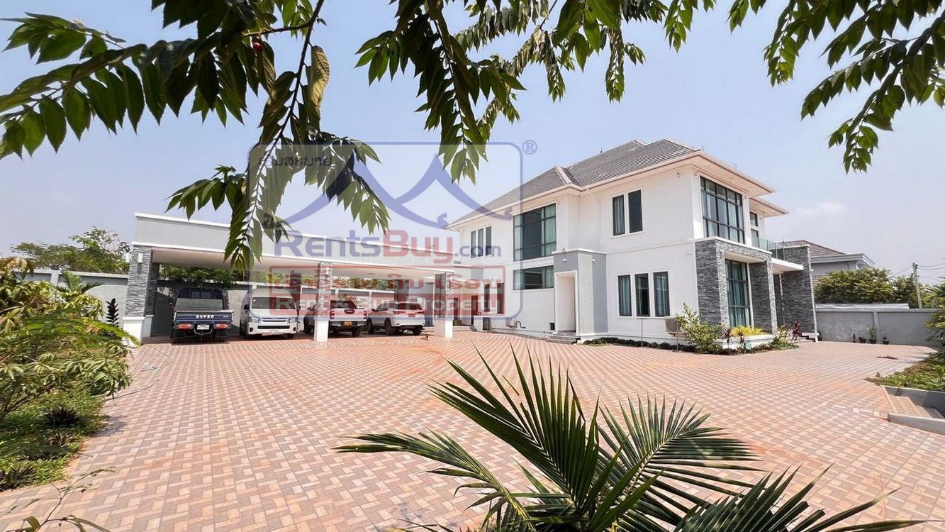 houseforrent05 6653-Modern 2-Story Villa with Guesthouse & Gym – Prime Vientiane Location