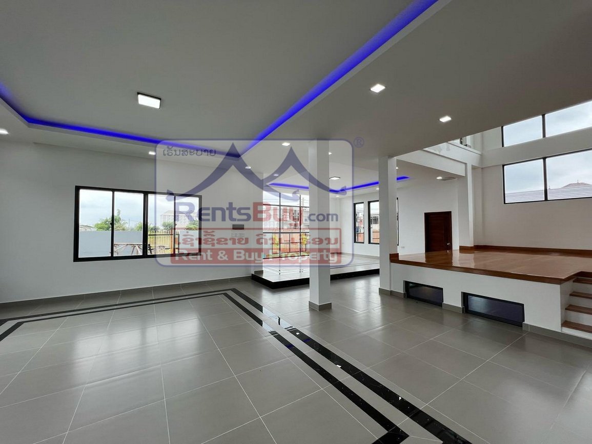 houseforrent07 6653-Modern 2-Story Villa with Guesthouse & Gym – Prime Vientiane Location