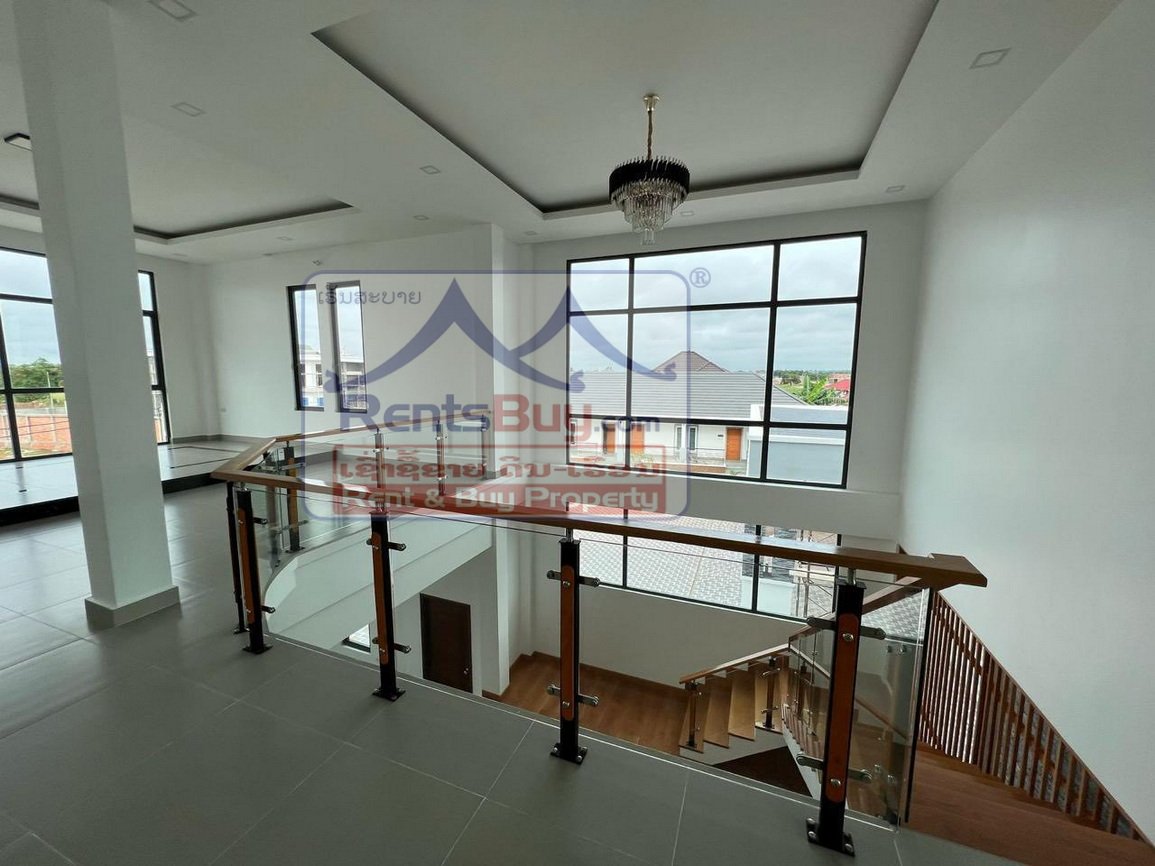 houseforrent08 6653-Modern 2-Story Villa with Guesthouse & Gym – Prime Vientiane Location