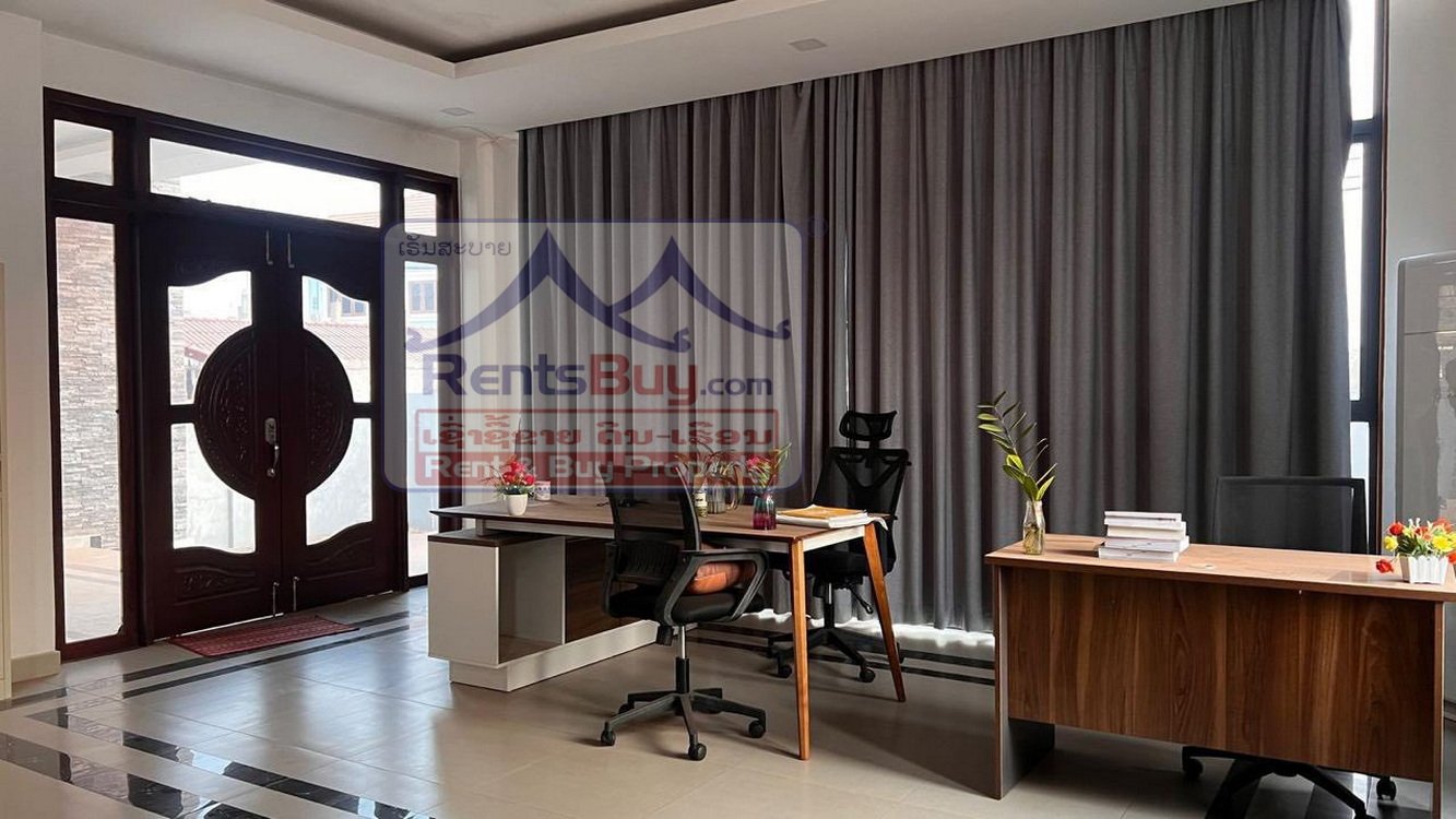 houseforrent11 6653-Modern 2-Story Villa with Guesthouse & Gym – Prime Vientiane Location