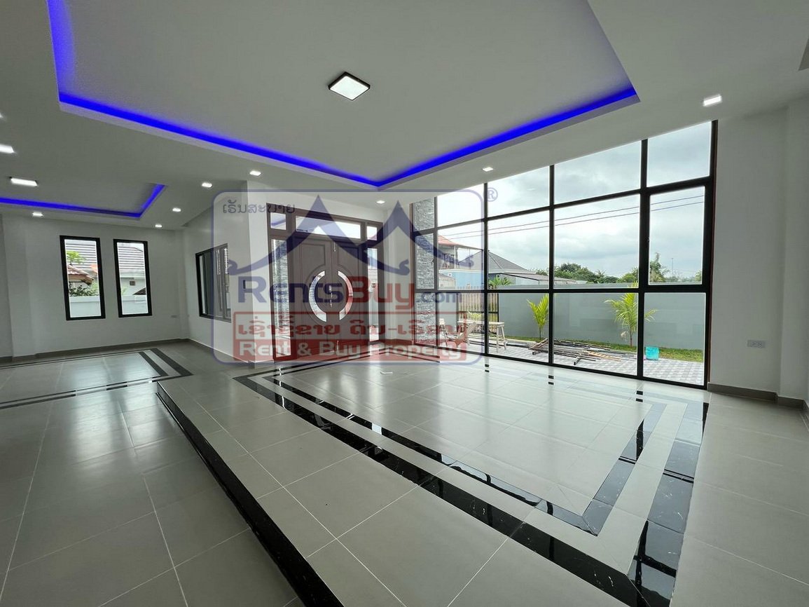 houseforrent20 6653-Modern 2-Story Villa with Guesthouse & Gym – Prime Vientiane Location