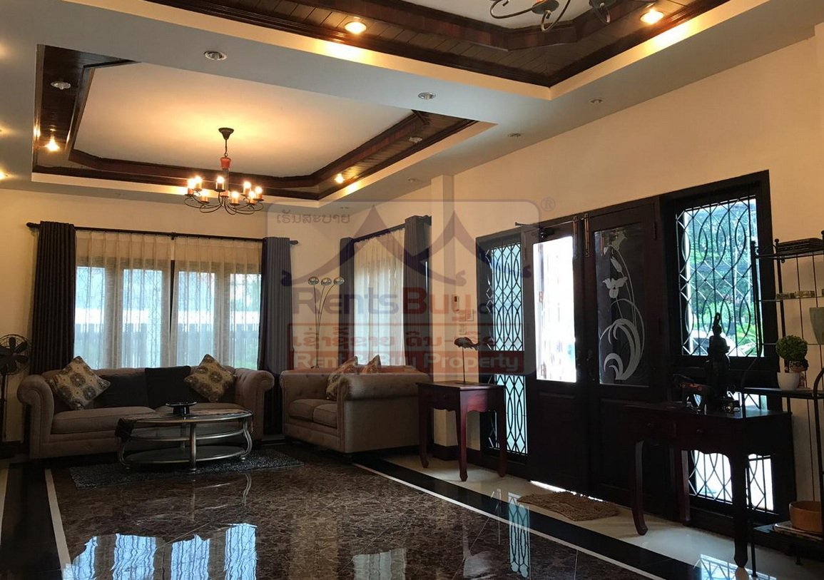 6766-Luxurious 4-Bedroom Family Home Near Patuxay Monument – Vientiane