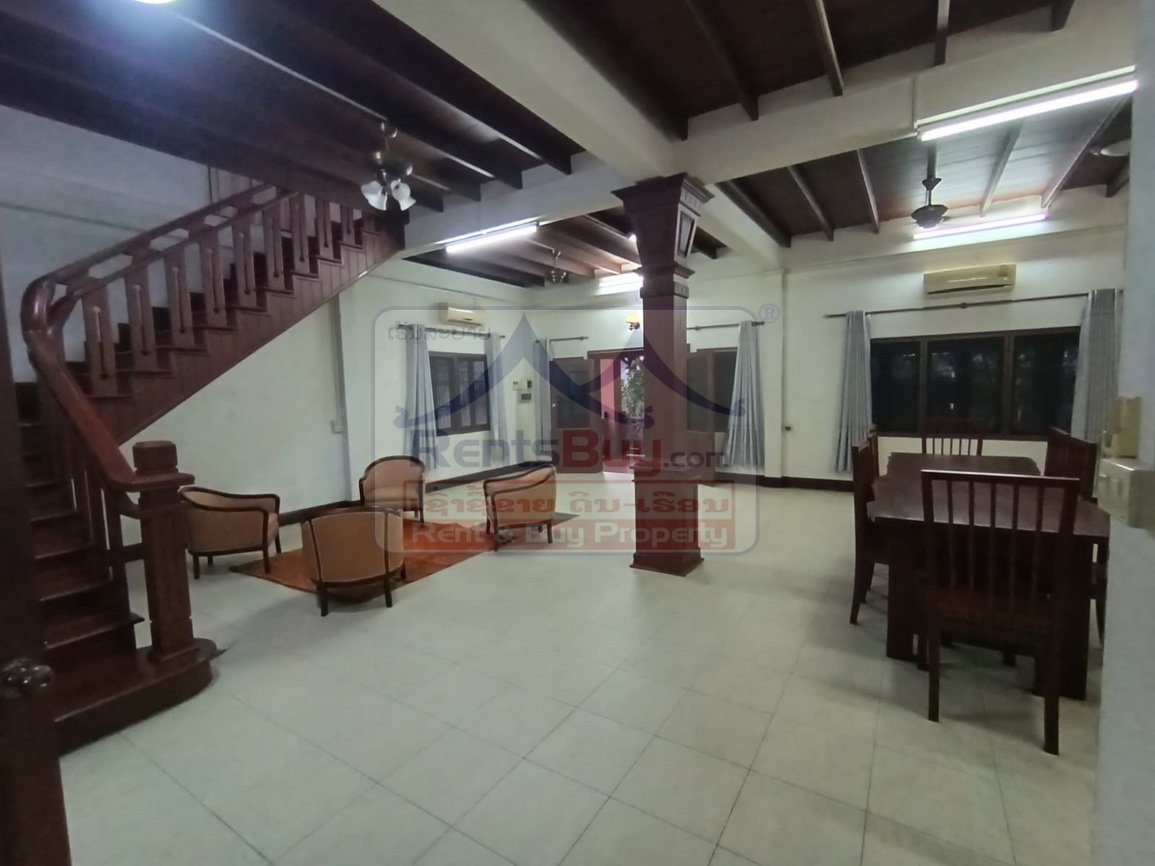 6776-Spacious Lao-Style Modern Compound Residence for Rent in Prime That Luang District, Vientiane