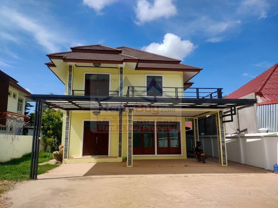 houseforrent04 6826-Fully Furnished 3-Bedroom Home Near BeerLao Factory – Hadxayfong District