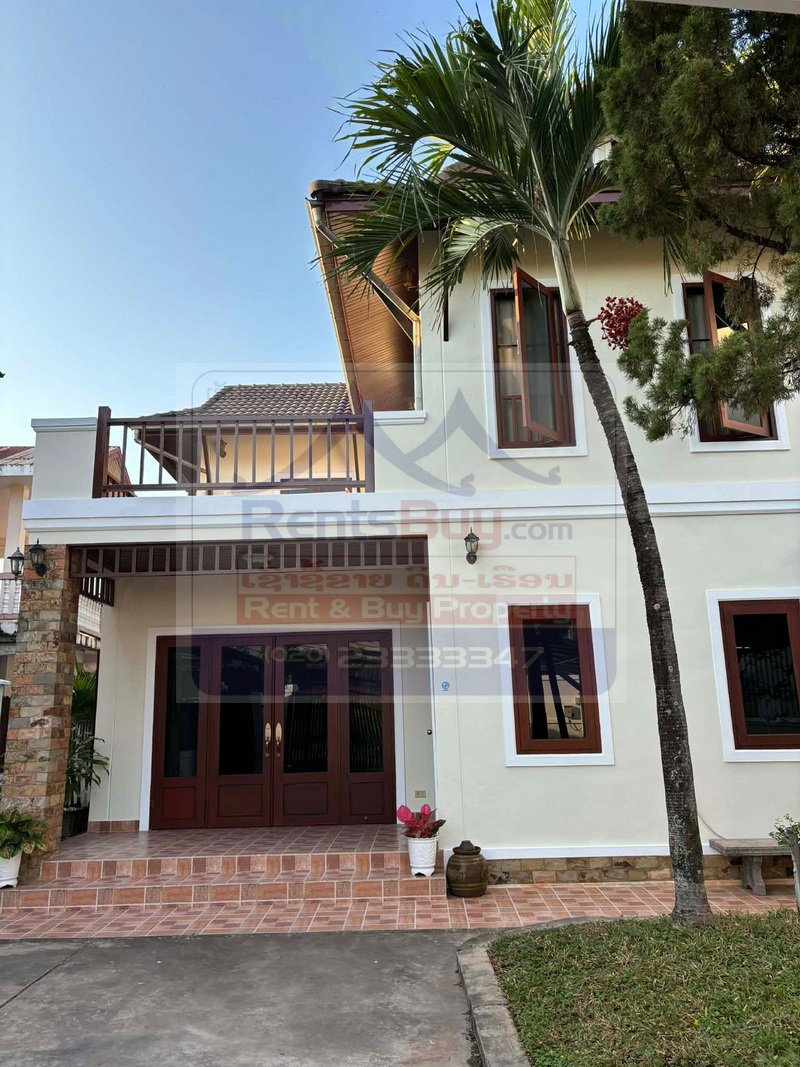 Houseforrent07 6867-Well-Connected 3-Bedroom House in Central Vientiane – Near Crowne Plaza Vientiane.