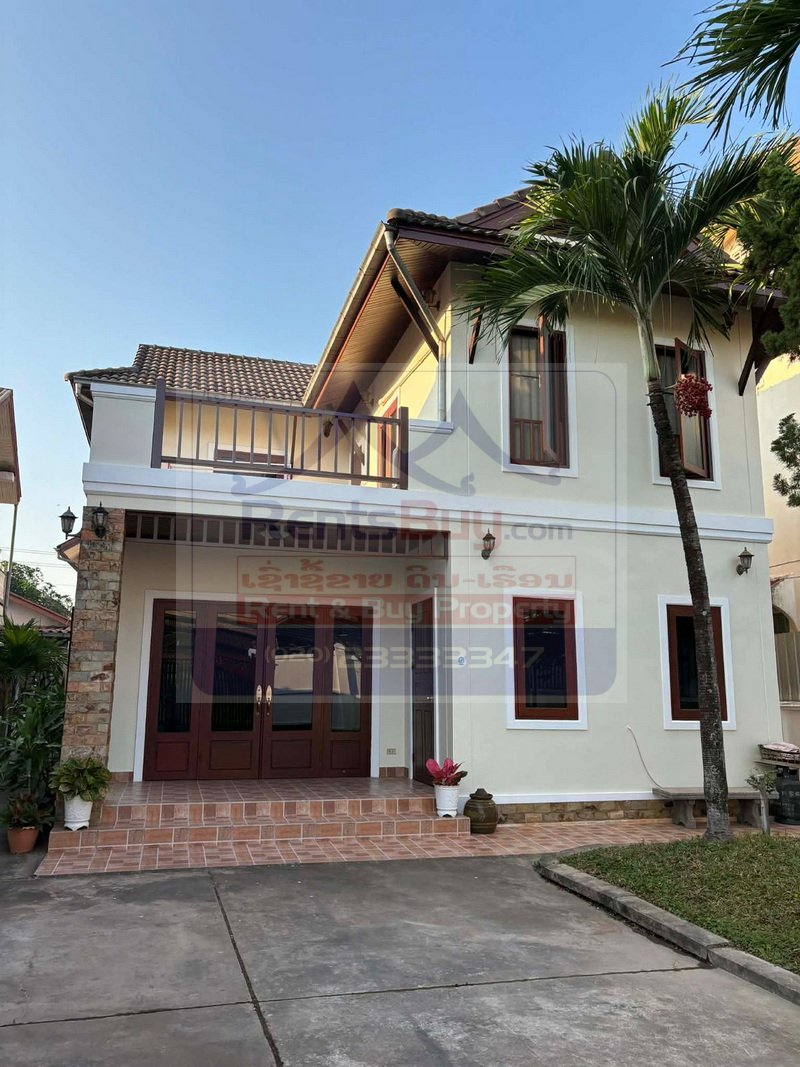 Houseforrent12 6867-Well-Connected 3-Bedroom House in Central Vientiane – Near Crowne Plaza Vientiane.
