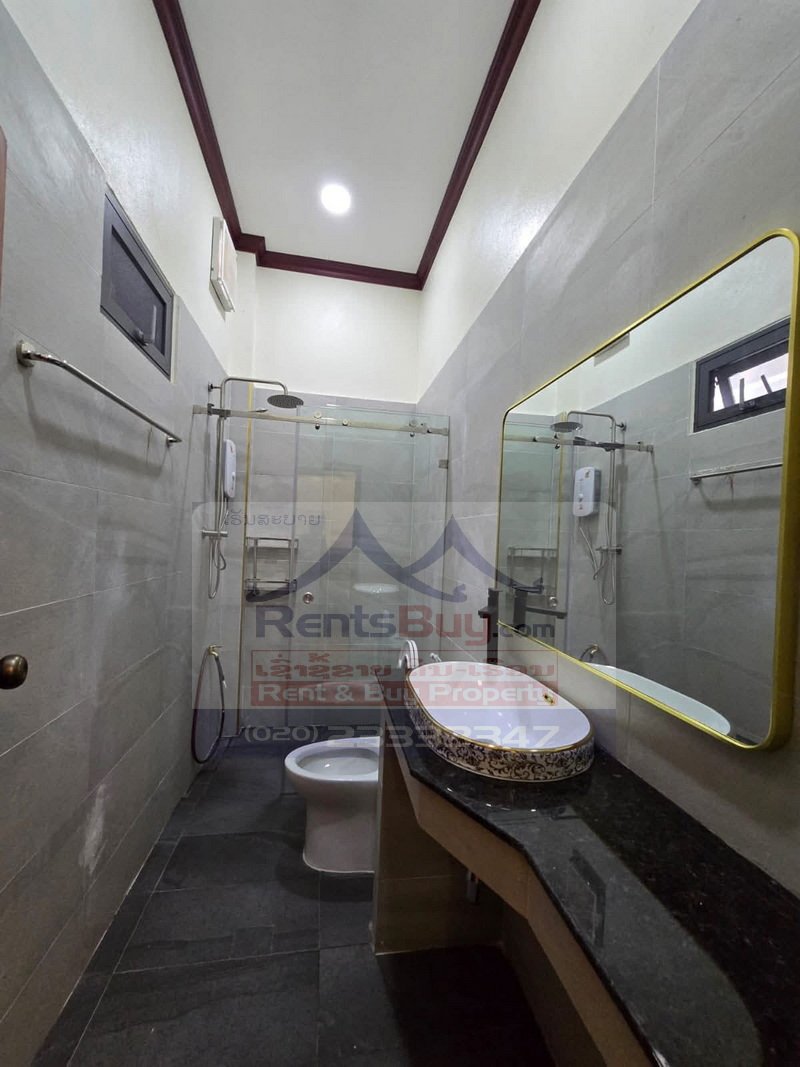 6952-Spacious 4-Bedroom, 5-Bathroom Renovated Villa for Rent with Big Garden | 4 Min to National Convention Center, Vientiane