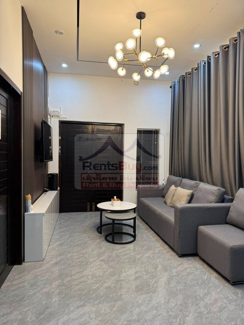 6898-Modern 2-Bedroom Home Near That Luang Lake | Xaysettha District