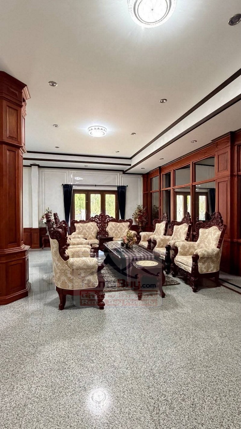 houseforrent03 6988-Elegant 5-Bedroom Roman-Style House with Private Yard – Near Thai Embassy, Vientiane