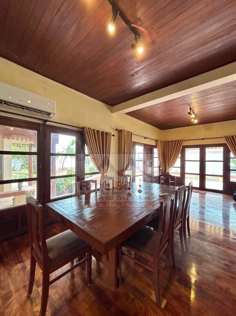 7060-Elegant Fully Furnished 4-Bedroom Lao-Style Villa for Rent Near Australian Embassy & International Schools, Vientiane Capital