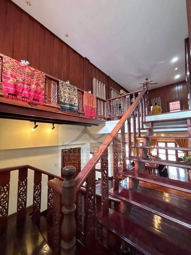 7060-Elegant Fully Furnished 4-Bedroom Lao-Style Villa for Rent Near Australian Embassy & International Schools, Vientiane Capital