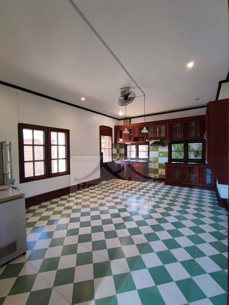 7063-Luxury Fully Furnished 4-Bedroom Lao-Style Villa for Rent Near Chinese Embassy and International Schools, Vientiane Capital