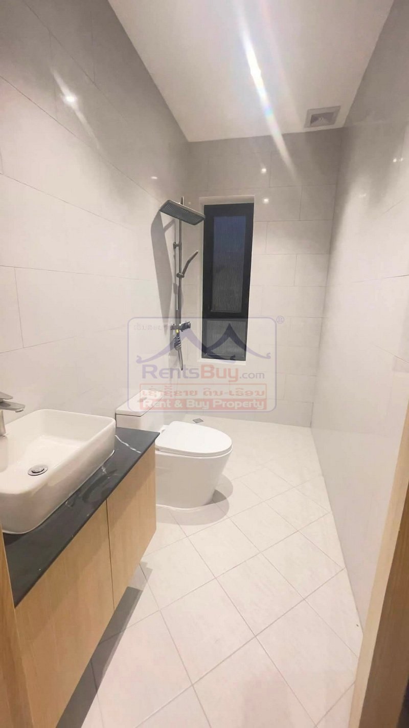 houseforrent02 7101-Brand-New Minimal Villa for Rent in Hatxayfong District, Vientiane Capital – 3 Bedrooms, 4 Bathrooms, Fully Furnished House with Multi-Purpose Room