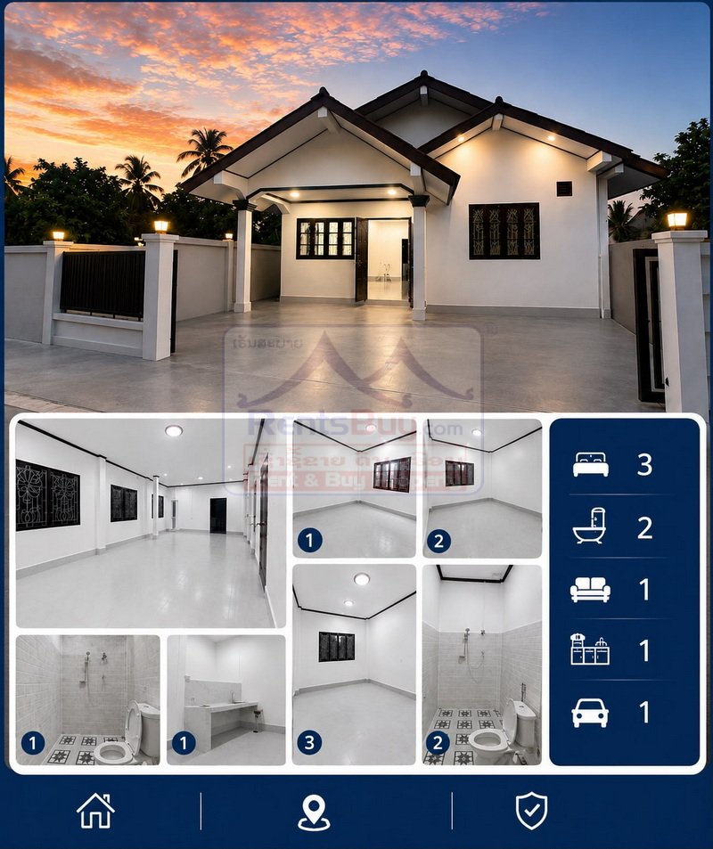 7120-Fully Furnished 3-Bedroom Villa for Rent in Chanthabouly District, Vientiane Capital