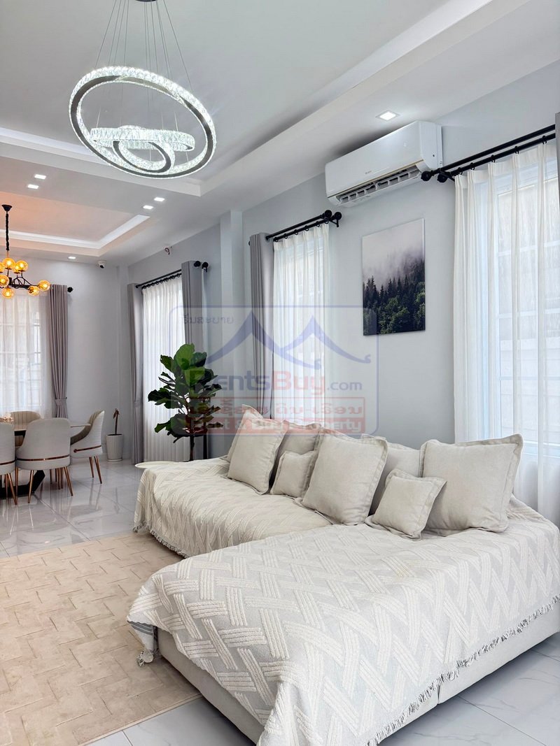 7092-Modern Luxury Fully Furnished House for Sale in Sala Kham, Hadxaifong, Vientiane Capital – 4 Bedrooms on 439 sq.m Land