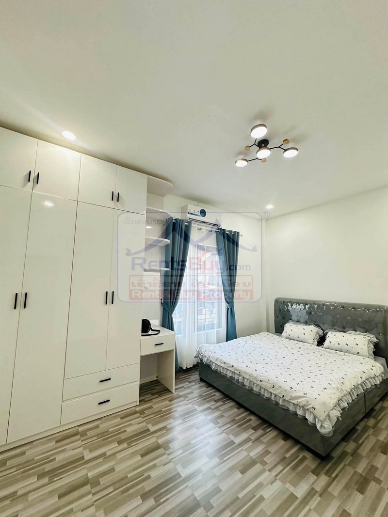 houseforrent07 7100-New Modern 2-Storey House for Rent in Sikhottabong, Vientiane Capital – Near Wattay Airport and Xang Jieng Market