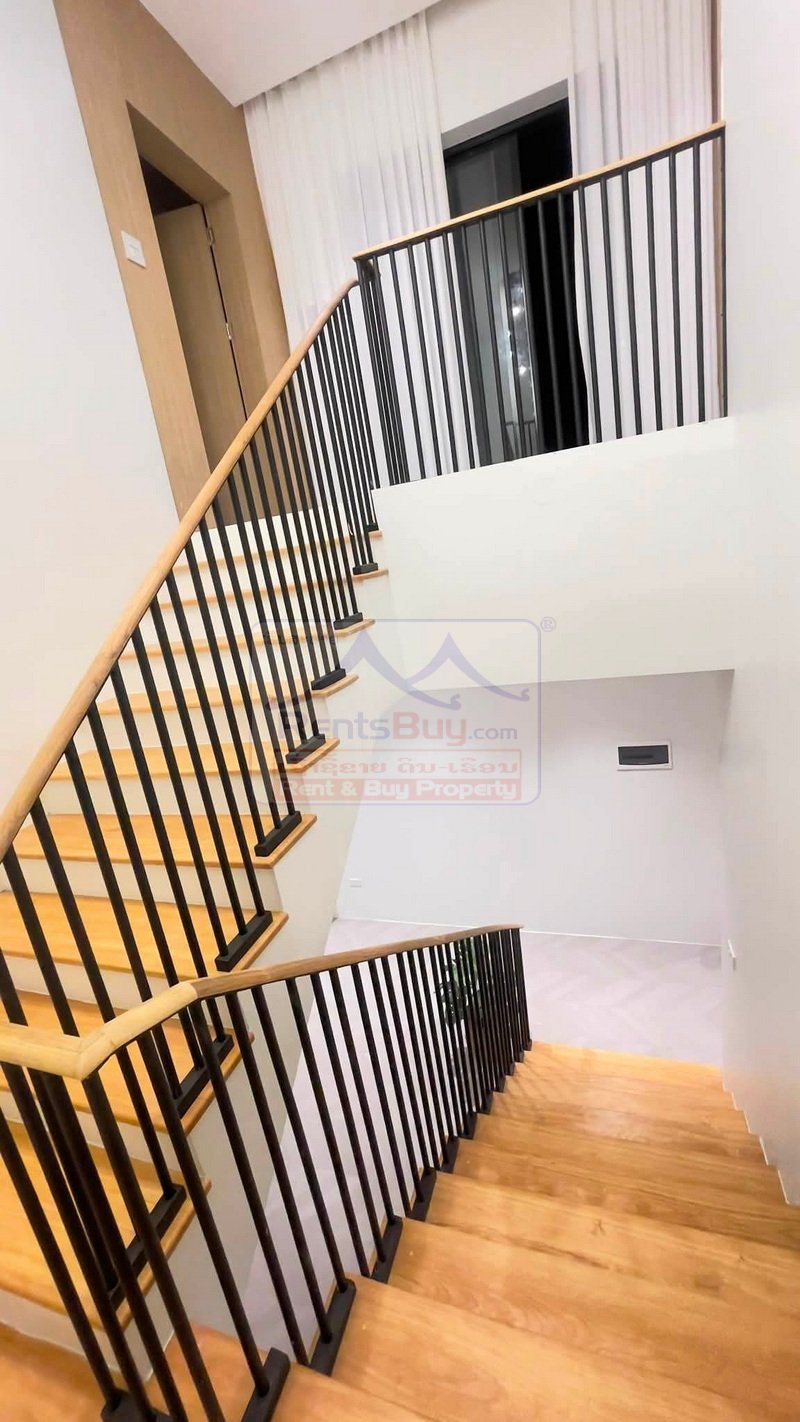 houseforrent07 7101-Brand-New Minimal Villa for Rent in Hatxayfong District, Vientiane Capital – 3 Bedrooms, 4 Bathrooms, Fully Furnished House with Multi-Purpose Room
