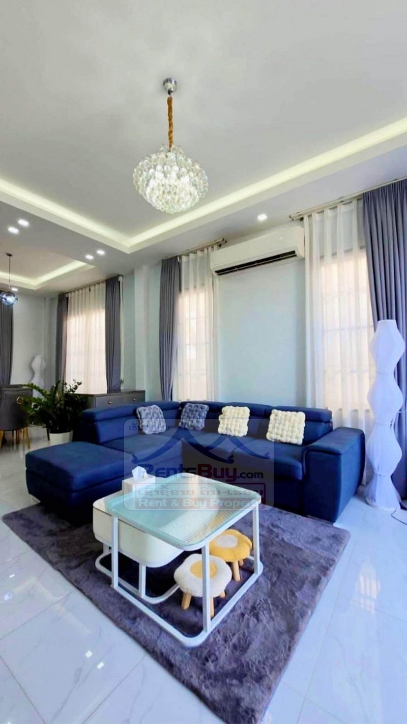 houseforrent09 7128-Fully Furnished 4-Bedroom House for Rent Near Lao–Thai Friendship Bridge & Beerlao Factory, Hadxayfong District, Vientiane Capital