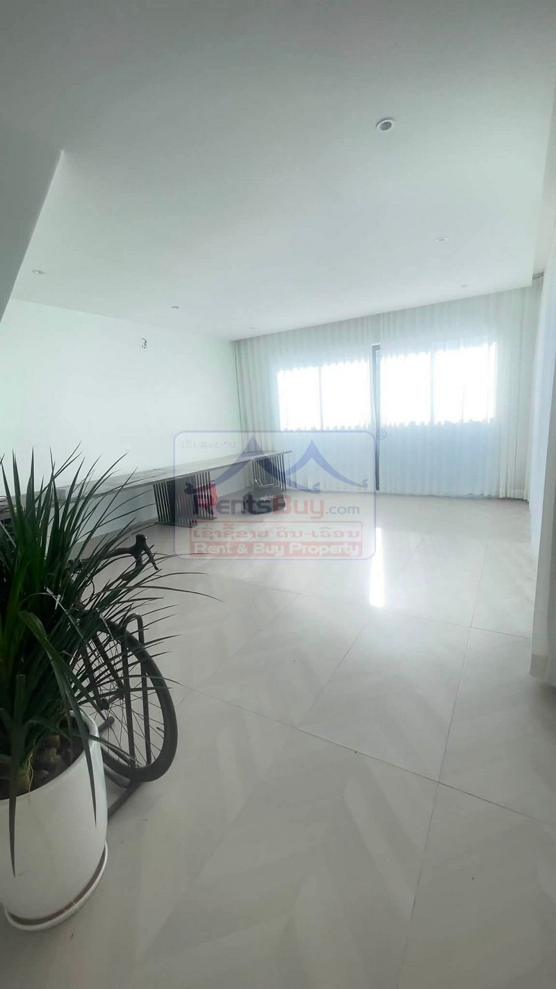 houseforrent09 7101-Brand-New Minimal Villa for Rent in Hatxayfong District, Vientiane Capital – 3 Bedrooms, 4 Bathrooms, Fully Furnished House with Multi-Purpose Room