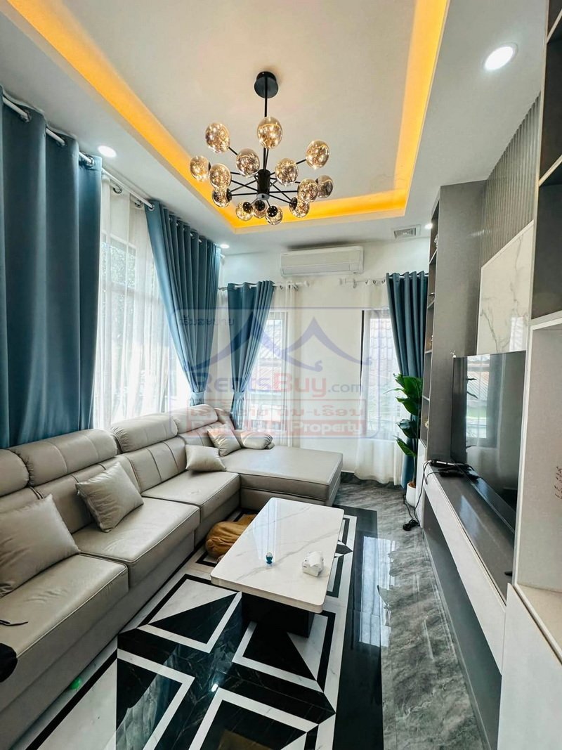 houseforrent17 7100-New Modern 2-Storey House for Rent in Sikhottabong, Vientiane Capital – Near Wattay Airport and Xang Jieng Market