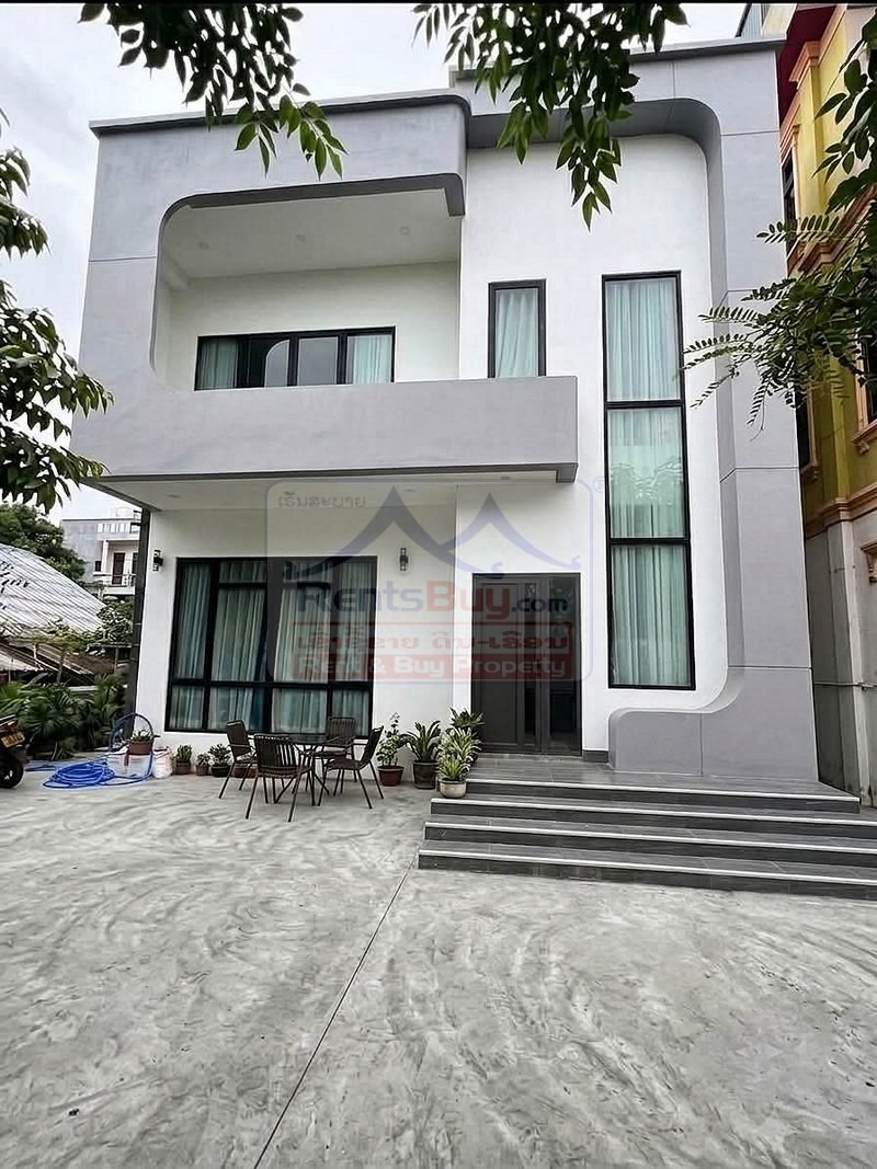 houseforrent21 7100-New Modern 2-Storey House for Rent in Sikhottabong, Vientiane Capital – Near Wattay Airport and Xang Jieng Market