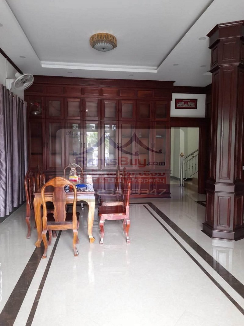7155-Spacious Fully Furnished 5-Bedroom House for Rent Near Sangjiang Market, Vientiane