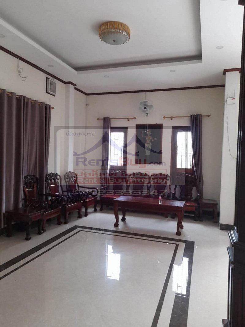 7155-Spacious Fully Furnished 5-Bedroom House for Rent Near Sangjiang Market, Vientiane