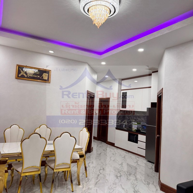 7199-New Fully Furnished 2-Bedroom Apartment for Rent Near National University of Laos, Vientiane