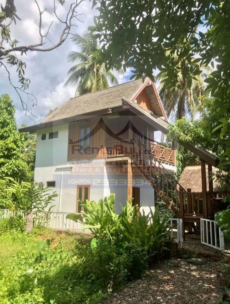 houseforrent01 7232-Newly Built 2-Bedroom Traditional Lao-Style House for Rent in Naluang Village, Luang Prabang