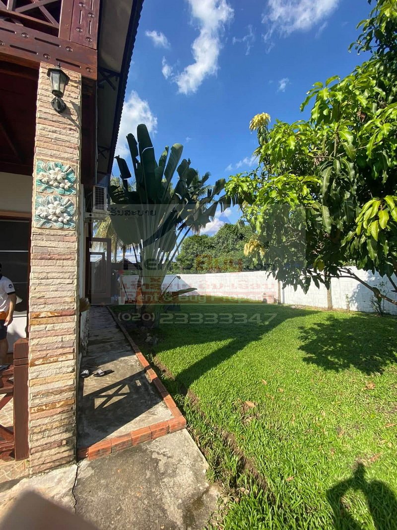 7182-Beautiful Lao-Style Modern 3-Bedroom House with Nice Garden for Rent Near 103 Hospital, International Schools & Embassy Areas in Vientiane