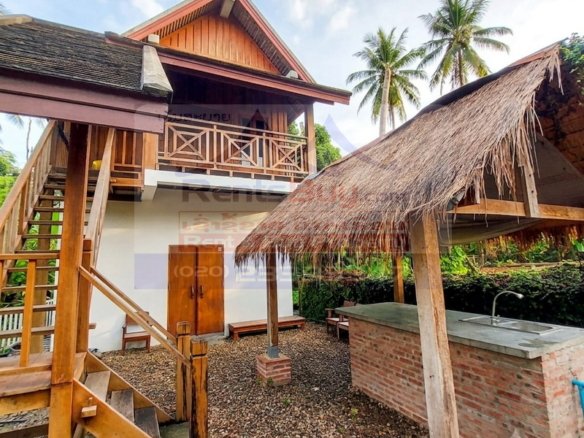 7232-Newly Built 2-Bedroom Traditional Lao-Style House for Rent in Naluang Village, Luang Prabang