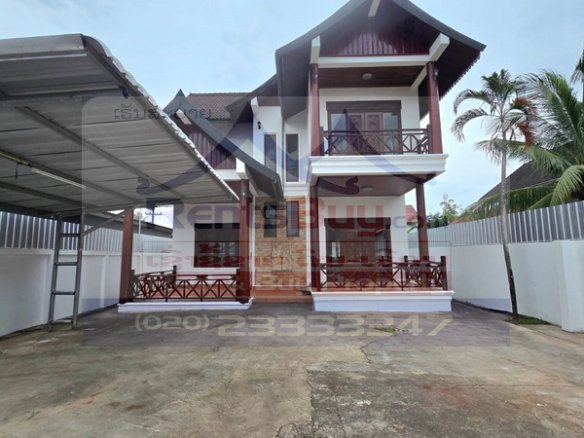 7195-Contemporary Lao-Style 3-Bedroom House for Rent Near Chinese Embassy & International Schools in Vientiane