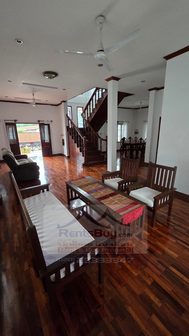 houseforrent05 7195-Contemporary Lao-Style 3-Bedroom House for Rent Near Chinese Embassy & International Schools in Vientiane