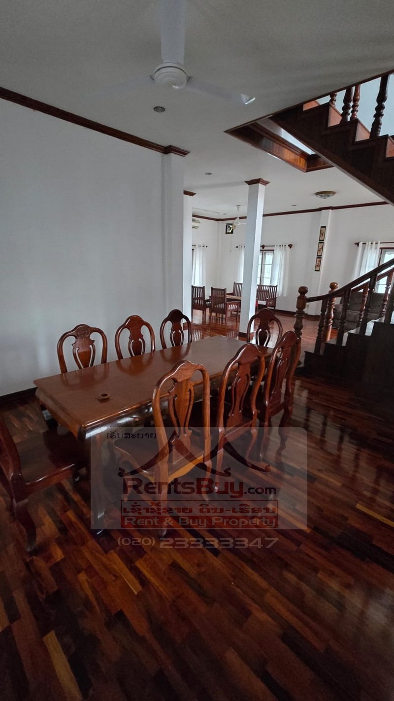 houseforrent07 7195-Contemporary Lao-Style 3-Bedroom House for Rent Near Chinese Embassy & International Schools in Vientiane